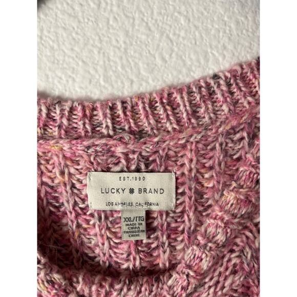 Lucky brand, pink knit pullover sweater, size XXL, nwt - Picture 2 of 8